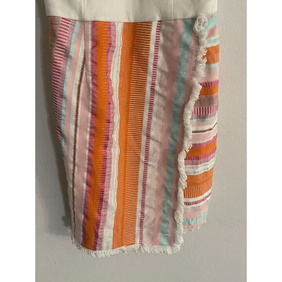 Hutch Dress 4 Kalyn Halter Fringe Skirt Ivory Embroidered Stretch Anthropologie - Picture 4 of 10